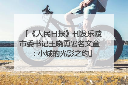 《人民日报》刊发乐陵市委书记王晓勇署名文章：小城的光影之约