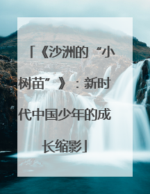 《沙洲的“小树苗”》：新时代中国少年的成长缩影