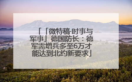 「微特稿·时事与军事」德国防长：德军需增兵多至6万才能达到北约新要求