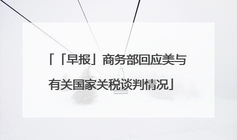 「早报」商务部回应美与有关国家关税谈判情况