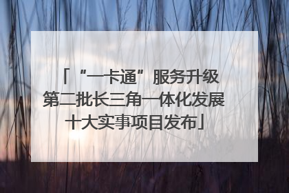 “一卡通”服务升级 第二批长三角一体化发展十大实事项目发布