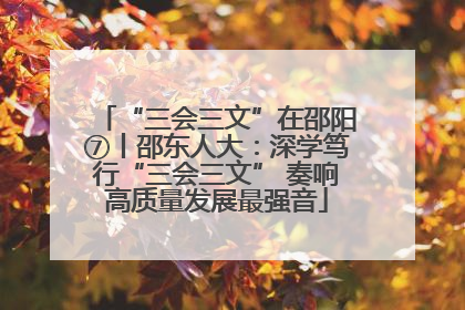 “三会三文”在邵阳⑦丨邵东人大：深学笃行“三会三文” 奏响高质量发展最强音