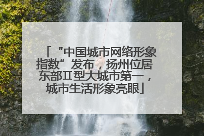 “中国城市网络形象指数”发布，扬州位居东部Ⅱ型大城市第一，城市生活形象亮眼