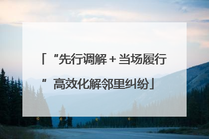 “先行调解＋当场履行”高效化解邻里纠纷