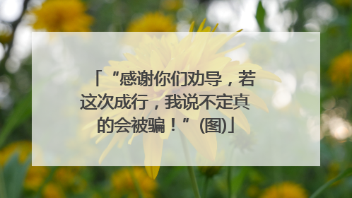 “感谢你们劝导，若这次成行，我说不定真的会被骗！”(图)