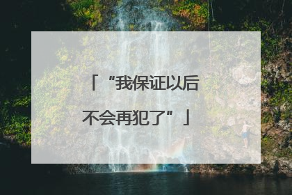 “我保证以后不会再犯了”