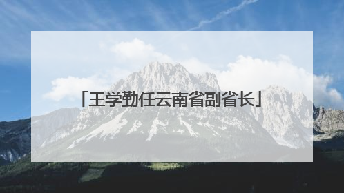 王学勤任云南省副省长