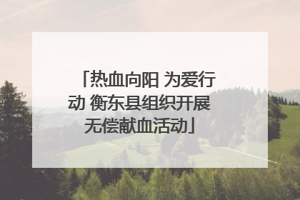 热血向阳 为爱行动 衡东县组织开展无偿献血活动