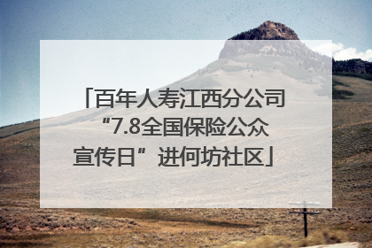 百年人寿江西分公司“7.8全国保险公众宣传日”进何坊社区