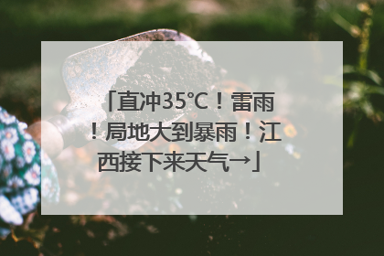 直冲35℃！雷雨！局地大到暴雨！江西接下来天气→