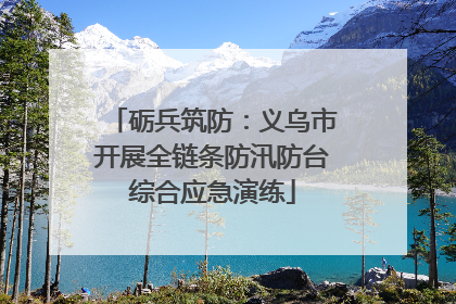 砺兵筑防：义乌市开展全链条防汛防台综合应急演练
