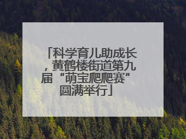 科学育儿助成长，黄鹤楼街道第九届“萌宝爬爬赛”圆满举行