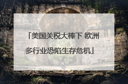 美国关税大棒下 欧洲多行业恐陷生存危机