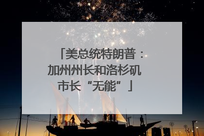 美总统特朗普：加州州长和洛杉矶市长“无能”