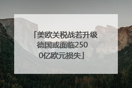 美欧关税战若升级 德国或面临2500亿欧元损失