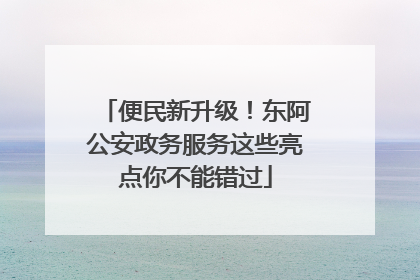 便民新升级！东阿公安政务服务这些亮点你不能错过
