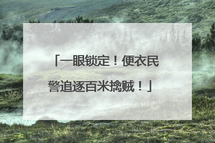 一眼锁定！便衣民警追逐百米擒贼！