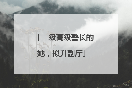 一级高级警长的她，拟升副厅