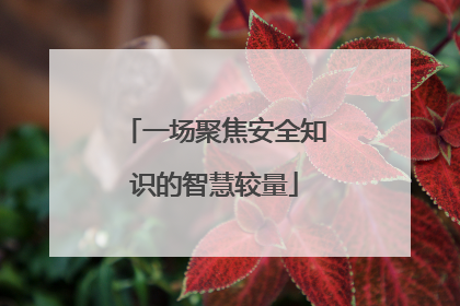 一场聚焦安全知识的智慧较量