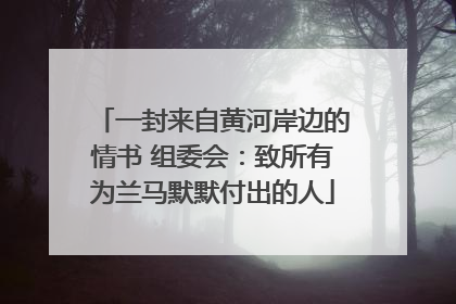 一封来自黄河岸边的情书 组委会：致所有为兰马默默付出的人