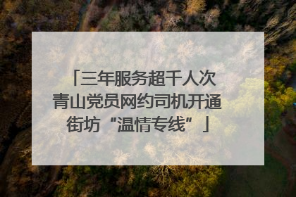 三年服务超千人次 青山党员网约司机开通街坊“温情专线”