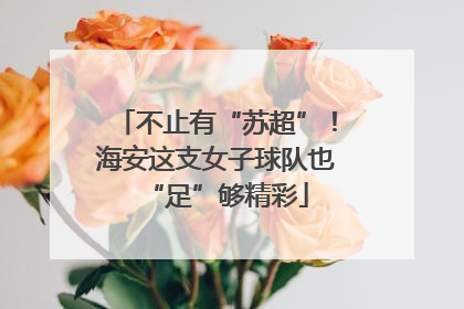 不止有“苏超”！海安这支女子球队也“足”够精彩