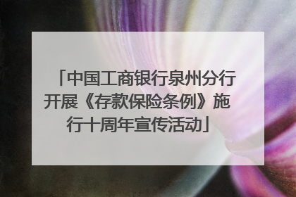中国工商银行泉州分行开展《存款保险条例》施行十周年宣传活动
