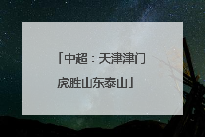 中超：天津津门虎胜山东泰山