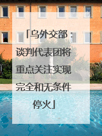 乌外交部：谈判代表团将重点关注实现完全和无条件停火