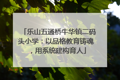 乐山五通桥牛华镇二码头小学：以品格教育铸魂，用系统建构育人