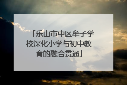 乐山市中区牟子学校深化小学与初中教育的融合贯通