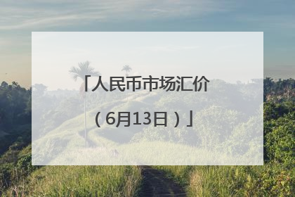 人民币市场汇价（6月13日）