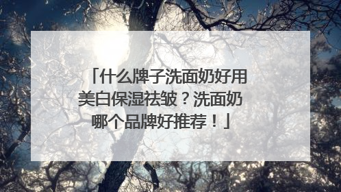 什么牌子洗面奶好用美白保湿祛皱？洗面奶哪个品牌好推荐！