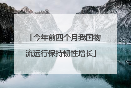 今年前四个月我国物流运行保持韧性增长