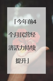 今年前4个月民营经济活力持续提升