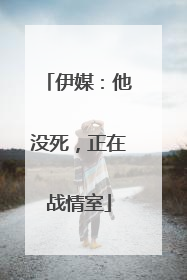 伊媒：他没死，正在战情室