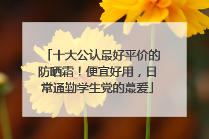 十大公认最好平价的防晒霜！便宜好用，日常通勤学生党的蕞爱