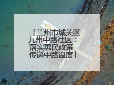 兰州市城关区九州中路社区：落实惠民政策 传递中路温度