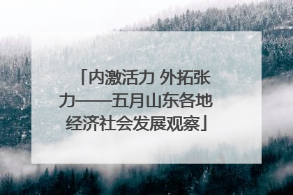 内激活力 外拓张力——五月山东各地经济社会发展观察