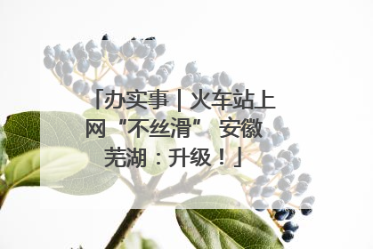 办实事｜火车站上网“不丝滑” 安徽芜湖：升级！
