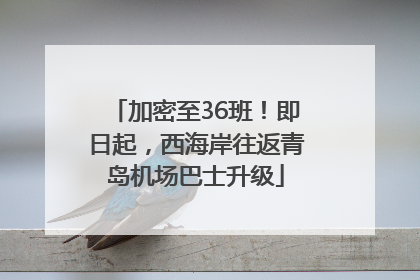 加密至36班！即日起，西海岸往返青岛机场巴士升级
