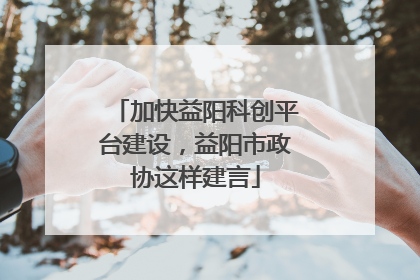加快益阳科创平台建设，益阳市政协这样建言