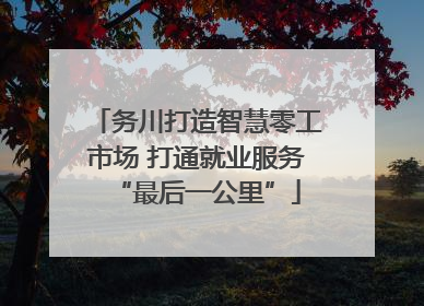 务川打造智慧零工市场 打通就业服务“最后一公里”