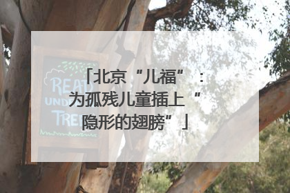 北京“儿福”：为孤残儿童插上“隐形的翅膀”