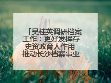 吴桂英调研档案工作：更好发挥存史资政育人作用 推动长沙档案事业高质量发展