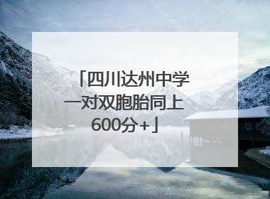 四川达州中学一对双胞胎同上600分+