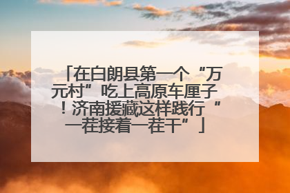在白朗县第一个“万元村”吃上高原车厘子！济南援藏这样践行“一茬接着一茬干”