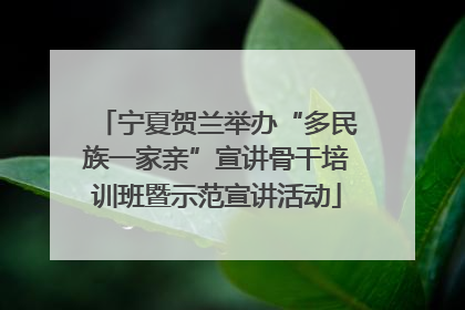 宁夏贺兰举办“多民族一家亲”宣讲骨干培训班暨示范宣讲活动