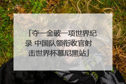 夺一金破一项世界纪录 中国队领衔收官射击世界杯慕尼黑站