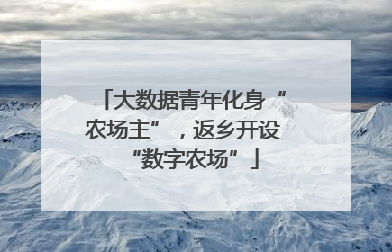 大数据青年化身“农场主”，返乡开设“数字农场”
